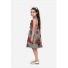 Generic Girl's Polyester Crepe Floral Shoulder Straps Dress (Red) Generic Girl's Polyester Crepe Floral Shoulder Straps Dress (Red)