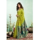 Generic Women's Silk Blend Woven Saree With Unstitched Blouse 5.5 Mtr (Lime)