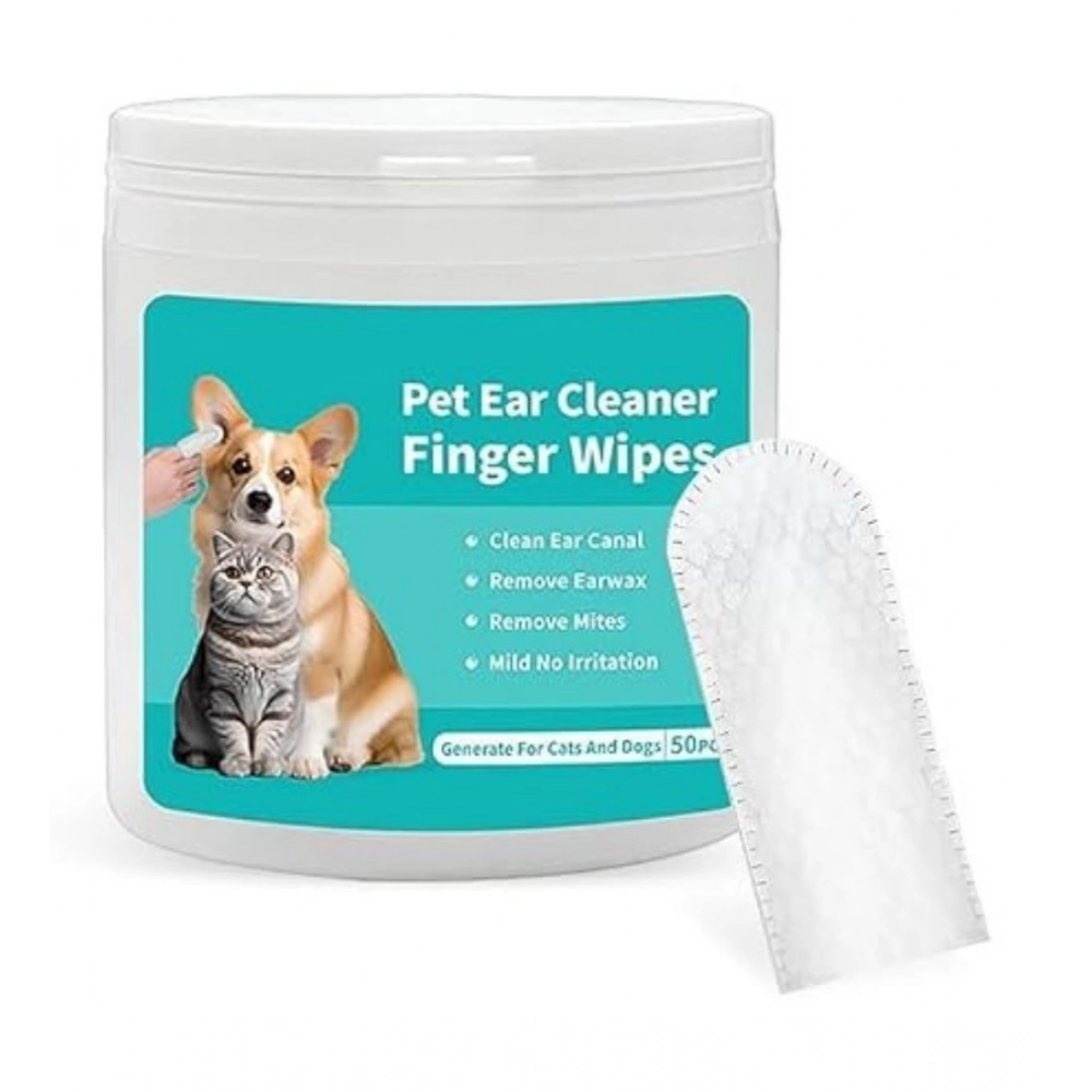 Generic Pack of 2 Pet Ear Cleaning Wipes (White)