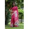 Generic Women's Faux_Tussar Floral Saree With Unstitched Blouse 5.5Mtr (Pink)
