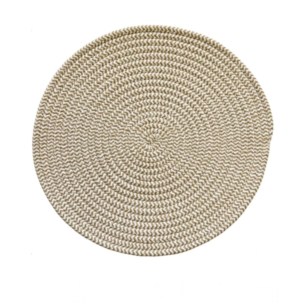 Generic Cotton Dining Table Round Placemat Mats Set of 4 (Beige-White) Generic Cotton Dining Table Round Placemat Mats Set of 4 (Beige-White)