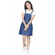 Generic Girl's Denim Solid Sleeveless Dress (Blue) Generic Girl's Denim Solid Sleeveless Dress (Blue)