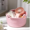Generic Cotton Pack Of_1 Cat Basket 8x4 Inch Storage Basket For Clothes (Pink)