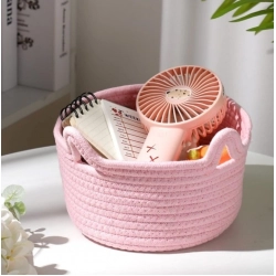Generic Cotton Pack Of_1 Cat Basket 8x4 Inch Storage Basket For Clothes (Pink)