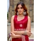 Generic Women's Faux Shimmer Geometric Ready to wear Saree With Unstitched Blouse 5.5Mtr (Red) Generic Women's Faux Shimmer Geometric Ready to wear Saree With Unstitched Blouse 5.5Mtr (Red)