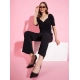 Generic Women's Polyester Lycra Solid Puff Sleeve Jumpsuit (Black) Generic Women's Polyester Lycra Solid Puff Sleeve Jumpsuit (Black)