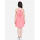Generic Girl's Polyester Floral Short Sleeve Dress (Coral)