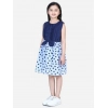 Generic Girl's Denim Polka Sleeveless Dress (Blue) Generic Girl's Denim Polka Sleeveless Dress (Blue)