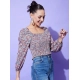 Generic Women's Polyester Floral Long Sleeves Top (Multicolor) Generic Women's Polyester Floral Long Sleeves Top (Multicolor)