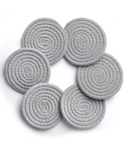 Generic Cotton Rope Drink Coasters 6 Pcs Set (Grey)