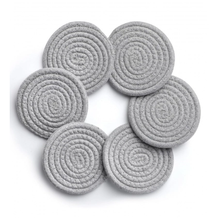 Generic Cotton Rope Drink Coasters 6 Pcs Set (Grey) Generic Cotton Rope Drink Coasters 6 Pcs Set (Grey)