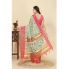 Generic Women's Cotton Silk Floral Printed Saree With Unstitched Blouse 5.5Mtr (Multicolor)