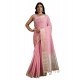 Generic Women's Tissue Checks_With_Buttis Saree With Unstitched Blouse 5.5Mtr (Light_Pink)