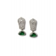 Generic Women's Brass Silver Plated Drop Earrings (Green) Generic Women's Brass Silver Plated Drop Earrings (Green)