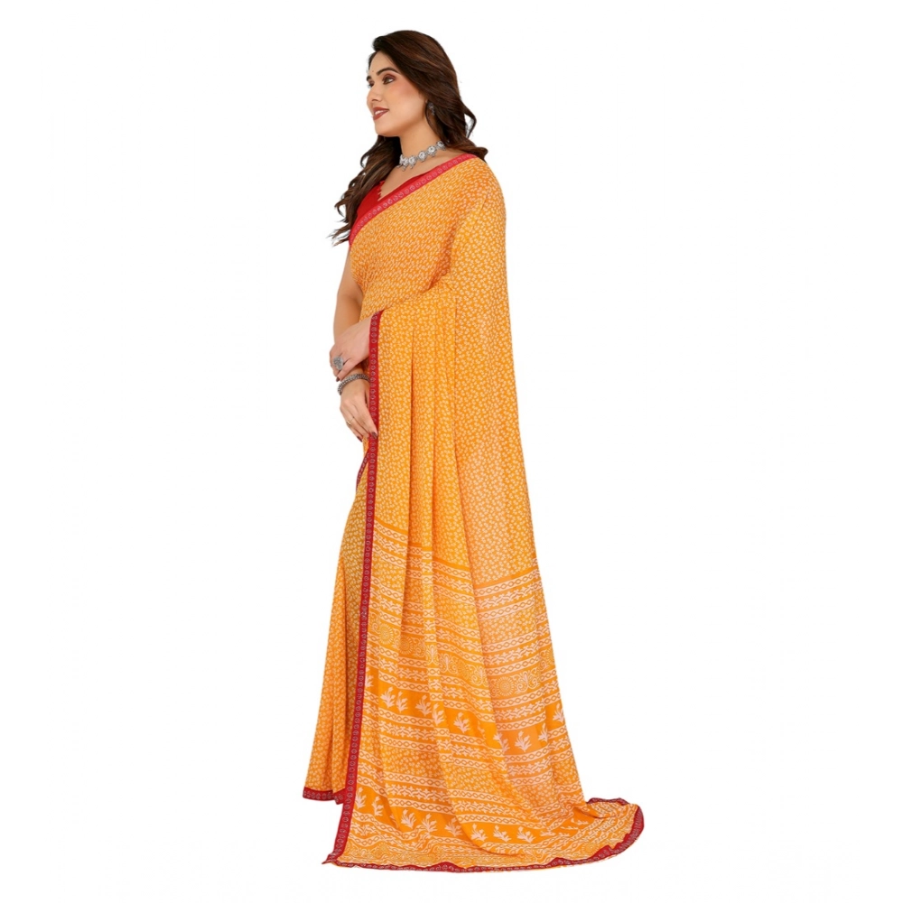 Generic Women's Georgette Printed Saree With Unstitched Blouse 5.5Mtr (Yellow) Generic Women's Georgette Printed Saree With Unstitched Blouse 5.5Mtr (Yellow)