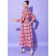 Generic Women's Polyester Check Long Sleeves Shrug (Pink) Generic Women's Polyester Check Long Sleeves Shrug (Pink)