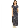 Generic Girl's Polyester Moss Floral Short Sleeves Jumpsuit (Navy-white)