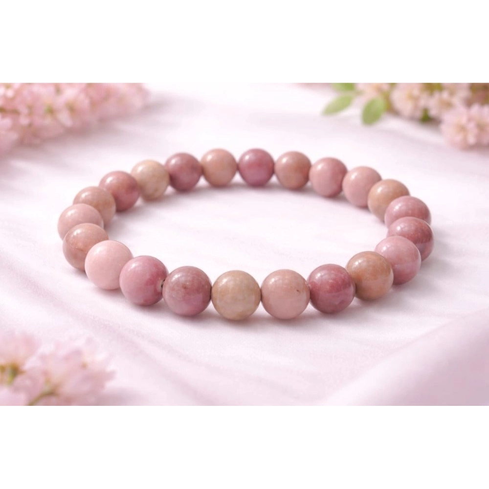 Generic Natural Crystal 8mm Rhodonite Bracelet (Light Purple) Generic Natural Crystal 8mm Rhodonite Bracelet (Light Purple)