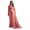 Generic Women's Blended_Cotton Floral Saree With Unstitched Blouse 5.5Mtr (Pink)
