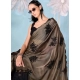 Generic Women's Viscose Silk Embroidered Saree With Unstitched Blouse 5.5Mtr (Beige)