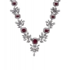 Generic Women's Brass Silver Plated Necklace set (Red)