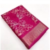 Generic Women's Cotton Silk Floral Printed Saree With Unstitched Blouse 5.5Mtr (Pink)