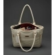Women's PU Leather Solid Shoulder Zipper Handbag (Cream)