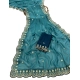 Generic Women's Star Georgette Embroidered Saree With Unstitched Blouse 5.5Mtr (Blue)