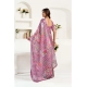 Generic Women's Linen Cotton Printed Ready To Wear Saree With Unstitched Blouse 5.5 Mtr (Light_Mauve)