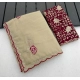 Generic Women's Star Georgette Embroidered Saree With Unstitched Blouse 5.5Mtr (Cream)