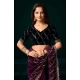 Generic Women's Net Sequence Saree With Unstitched Blouse 5.5Mtr (Purple) Generic Women's Net Sequence Saree With Unstitched Blouse 5.5Mtr (Purple)