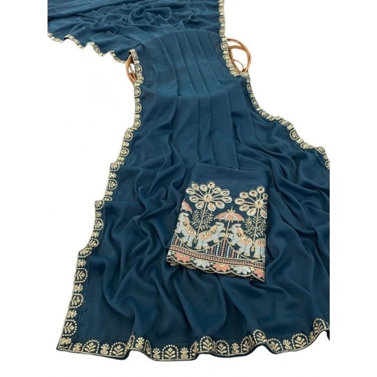 Generic Women's Art Silk Embroidered Saree With Unstitched Blouse 5.5Mtr (Blue) Generic Women's Art Silk Embroidered Saree With Unstitched Blouse 5.5Mtr (Blue)