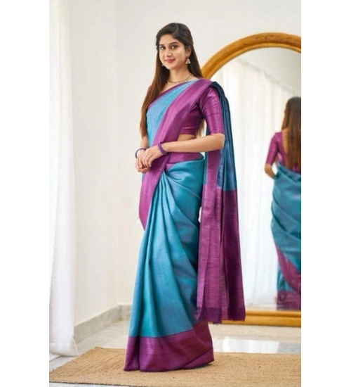 Generic Women's Soft Lichi Silk Printed Saree With Unstitched Blouse 5.5Mtr (Sky-Blue) Generic Women's Soft Lichi Silk Printed Saree With Unstitched Blouse 5.5Mtr (Sky-Blue)
