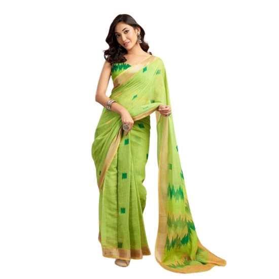 Generic Women's Faux Linen Floral Print Ready to wear Saree With Unstitched Blouse 5.5Mtr (Green) Generic Women's Faux Linen Floral Print Ready to wear Saree With Unstitched Blouse 5.5Mtr (Green)