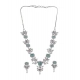Generic Women's Brass Silver Plated Necklace set (Turquoise)