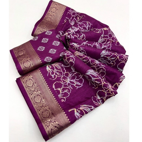 Generic Women's Cotton Silk Floral Printed Saree With Unstitched Blouse 5.5Mtr (Wine) Generic Women's Cotton Silk Floral Printed Saree With Unstitched Blouse 5.5Mtr (Wine)