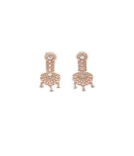 Generic Women's Brass Silver Plated Drop Earrings (White)