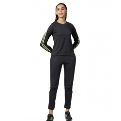 Generic Women's Cotton Solid Long Sleeves Tracksuit (Dark Grey - Green)