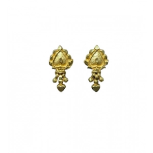 Generic Women's Pack of_2 Brass Gold-Plated Earrings (Gold)