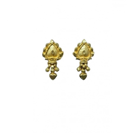 Generic Women's Pack of_2 Brass Gold-Plated Earrings (Gold)