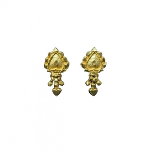 Generic Women's Pack of_2 Brass Gold-Plated Earrings (Gold)