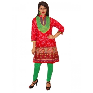 Generic Women's Cotton Kurtis (Red, M)