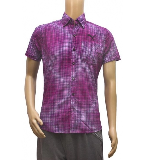 Generic Mens Cotton Mix Casual Men Shirts (Violet, L)