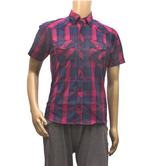 Generic Mens Cotton Casual Men Shirts (Blue, Purple, M)