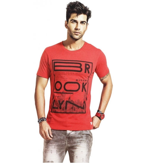 Generic Mens Hosiery Printed Men Tshirts (Red, S)