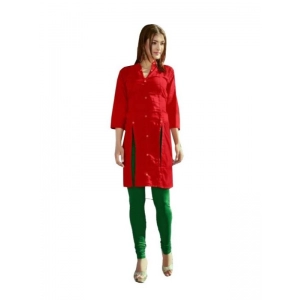 Generic Women's Cotton Kurtis (Red, L)