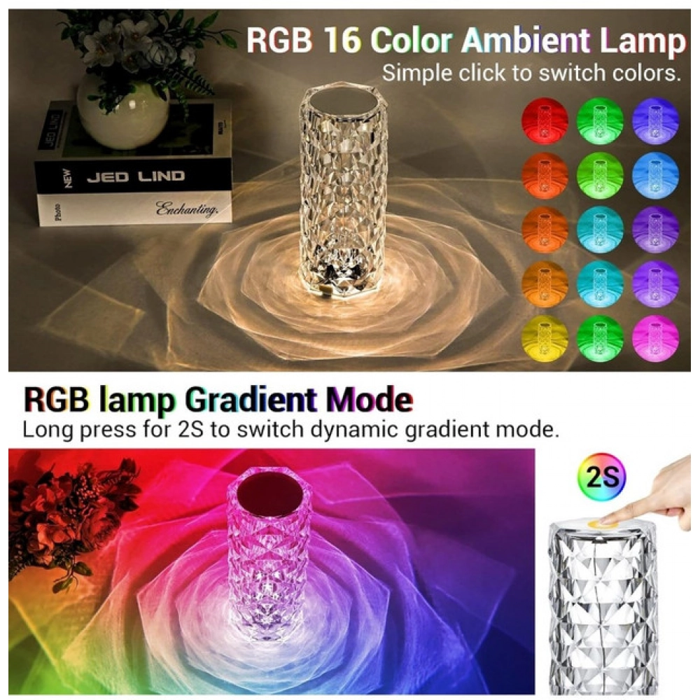 Generic Crystal plastic LED Rose Lamp – Crystal Diamond Design