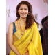 Generic Women's Litchi silk Printed Saree With Unstitched Blouse (Yellow)