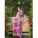 Generic Women's Faux_Tussar Kalamkari_Print Saree With Unstitched Blouse 5.5Mtr (Purple)