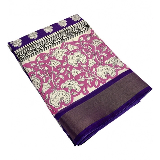 Generic Women's Cotton Blend Printed Saree With Unstitched Blouse 5.5Mtr (Purple) Generic Women's Cotton Blend Printed Saree With Unstitched Blouse 5.5Mtr (Purple)